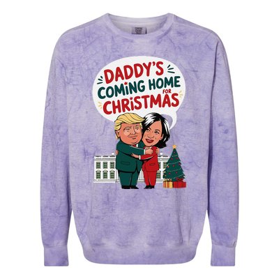 DaddyS Coming Home For Christmas ILl Be Home Trump Xmas Colorblast Crewneck Sweatshirt