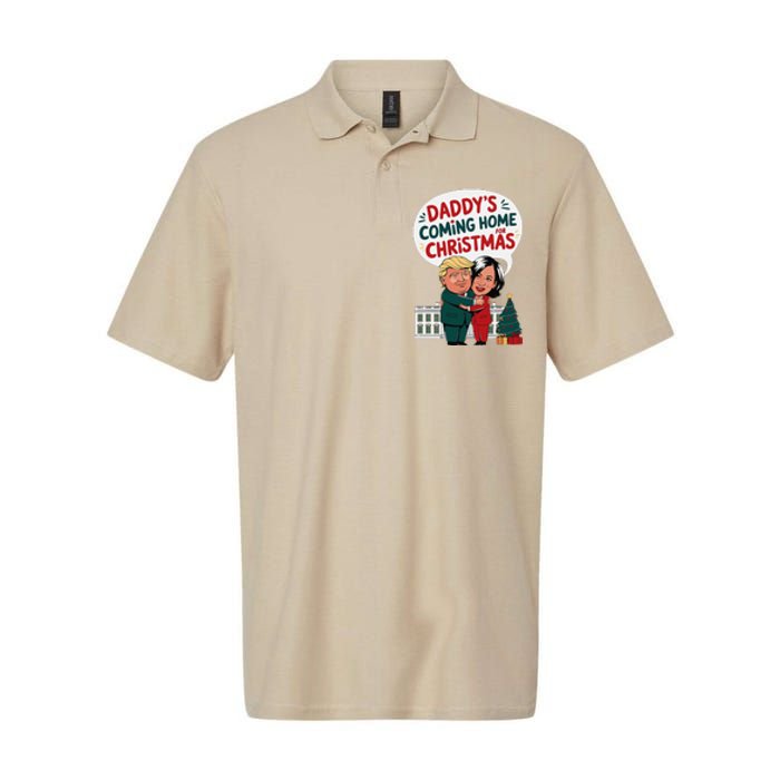 DaddyS Coming Home For Christmas ILl Be Home Trump Xmas Softstyle Adult Sport Polo