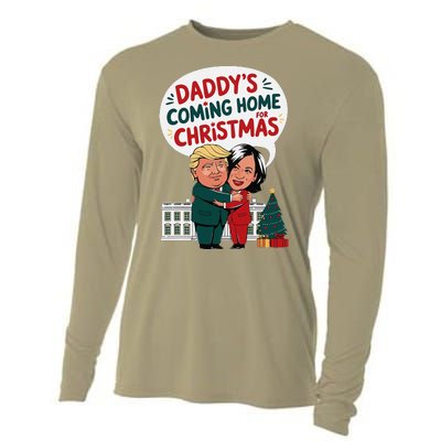 DaddyS Coming Home For Christmas ILl Be Home Trump Xmas Cooling Performance Long Sleeve Crew