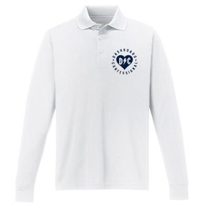 Dashboard Confessional Heart Badge Performance Long Sleeve Polo