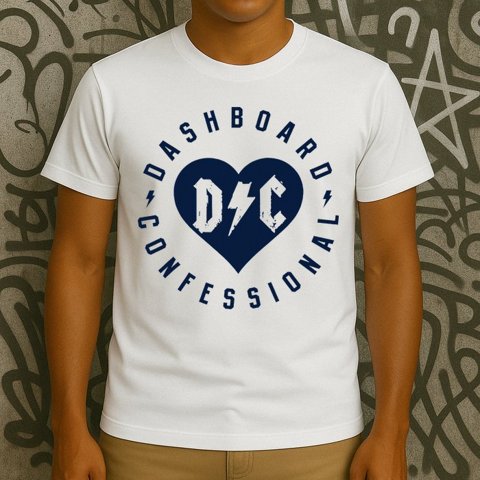 Dashboard Confessional Heart Badge T-Shirt
