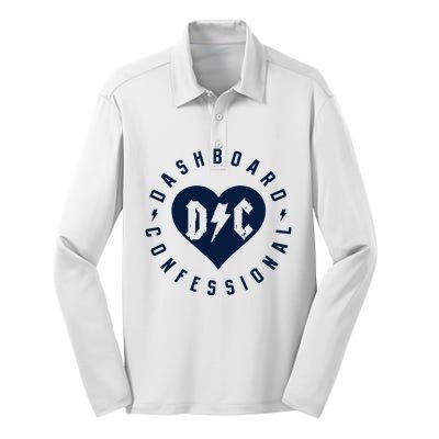 Dashboard Confessional Heart Badge Silk Touch Performance Long Sleeve Polo