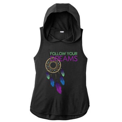 Dream Catcher I Pursuit Of Happiness Ladies PosiCharge Tri-Blend Wicking Draft Hoodie Tank