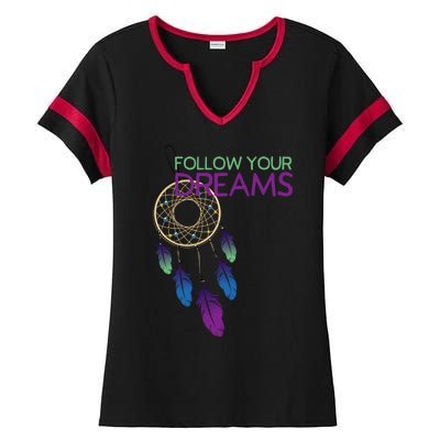 Dream Catcher I Pursuit Of Happiness Ladies Halftime Notch Neck Tee