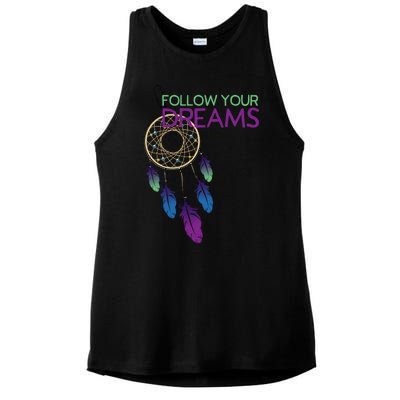 Dream Catcher I Pursuit Of Happiness Ladies PosiCharge Tri-Blend Wicking Tank