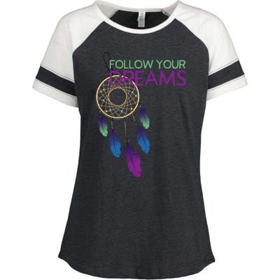 Dream Catcher I Pursuit Of Happiness Enza Ladies Jersey Colorblock Tee