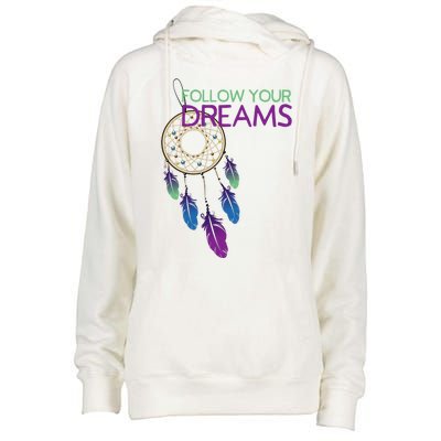 Dream Catcher I Pursuit Of Happiness Womens Funnel Neck Pullover Hood