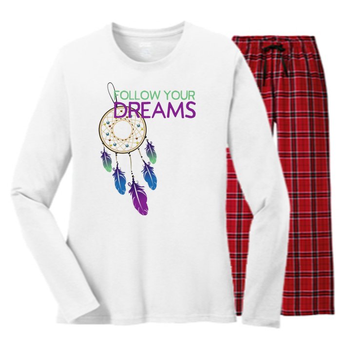 Dream Catcher I Pursuit Of Happiness Women's Long Sleeve Flannel Pajama Set 