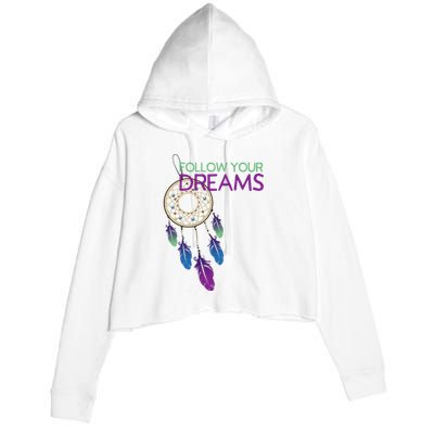 Dream Catcher I Pursuit Of Happiness Crop Fleece Hoodie