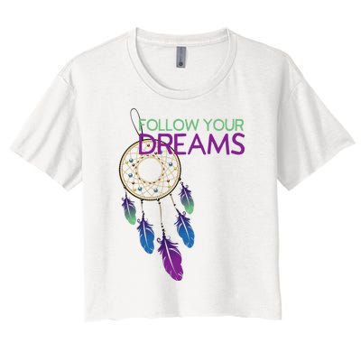 Dream Catcher I Pursuit Of Happiness Women's Crop Top Tee