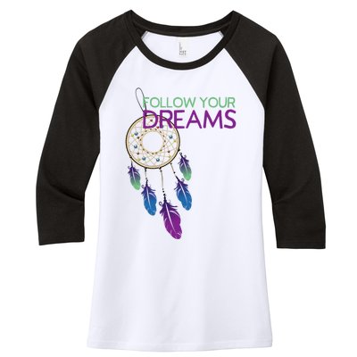 Dream Catcher I Pursuit Of Happiness Women's Tri-Blend 3/4-Sleeve Raglan Shirt