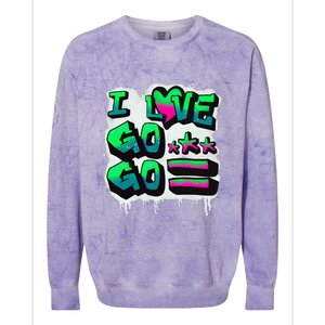 D C I Love Go Go Music Gift For Kids And Adults Colorblast Crewneck Sweatshirt