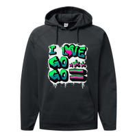 D C I Love Go Go Music Gift For Kids And Adults Performance Fleece Hoodie