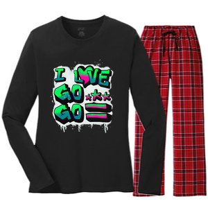 D C I Love Go Go Music Gift For Kids And Adults Women's Long Sleeve Flannel Pajama Set 