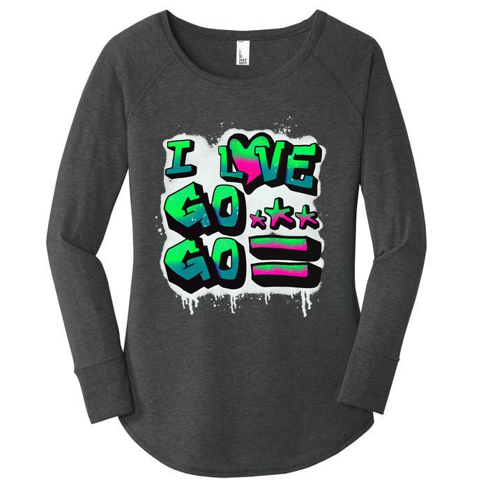 D C I Love Go Go Music Gift For Kids And Adults Women's Perfect Tri Tunic Long Sleeve Shirt