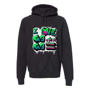 D C I Love Go Go Music Gift For Kids And Adults Premium Hoodie