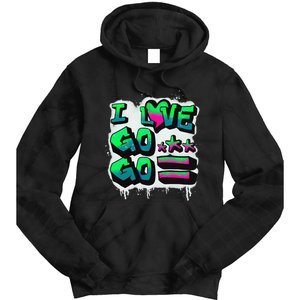 D C I Love Go Go Music Gift For Kids And Adults Tie Dye Hoodie