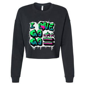 D C I Love Go Go Music Gift For Kids And Adults Cropped Pullover Crew