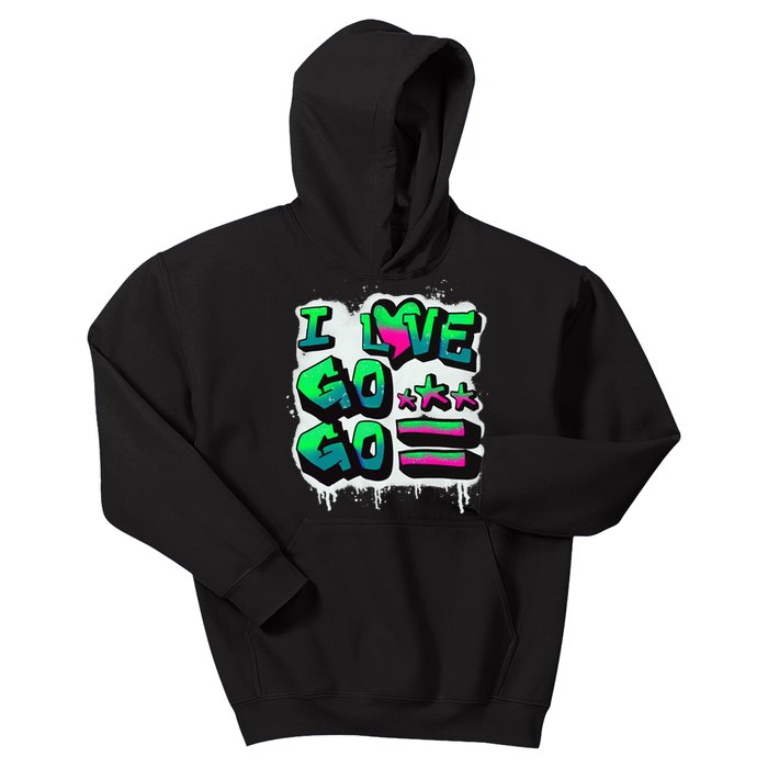 D C I Love Go Go Music Gift For Kids And Adults Kids Hoodie