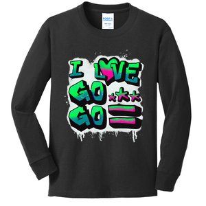 D C I Love Go Go Music Gift For Kids And Adults Kids Long Sleeve Shirt