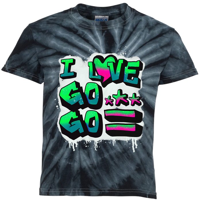 D C I Love Go Go Music Gift For Kids And Adults Kids Tie-Dye T-Shirt