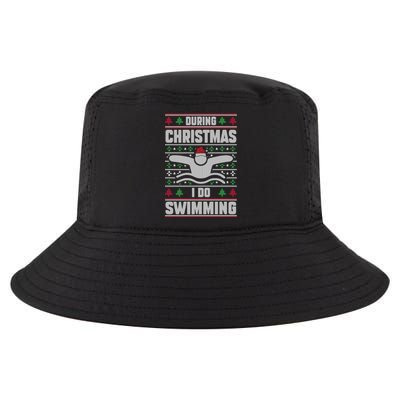 During Christmas I Do Swimming Holiday Swimmer Xmas Swim Gift Cool Comfort Performance Bucket Hat