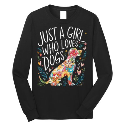 Dog Cute Just A Girl Who Loves Dogs Long Sleeve Shirt