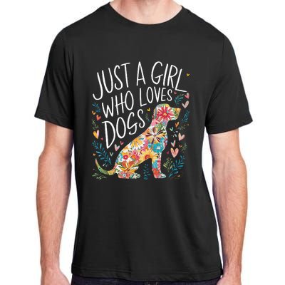 Dog Cute Just A Girl Who Loves Dogs Adult ChromaSoft Performance T-Shirt