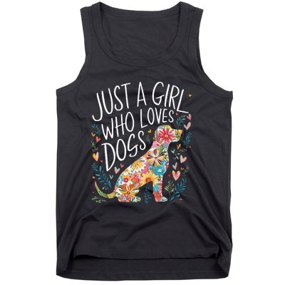 Dog Cute Just A Girl Who Loves Dogs Tank Top