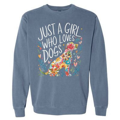 Dog Cute Just A Girl Who Loves Dogs Garment-Dyed Sweatshirt