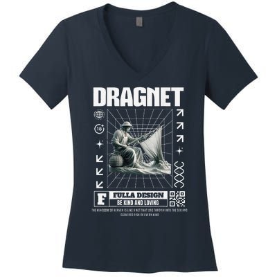 Dragnet Christian Jesus Streetware Pastor Women's V-Neck T-Shirt