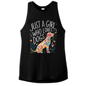 Dog Cute Just A Girl Who Loves Dogs Ladies PosiCharge Tri-Blend Wicking Tank