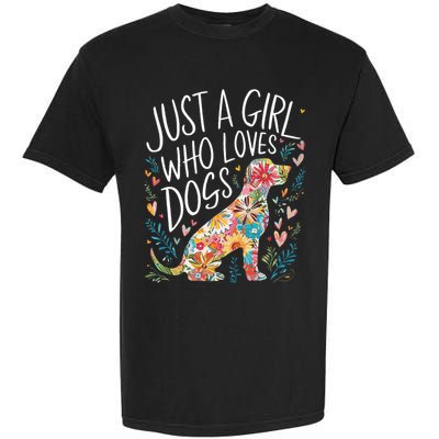 Dog Cute Just A Girl Who Loves Dogs Garment-Dyed Heavyweight T-Shirt