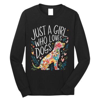 Dog Cute Just A Girl Who Loves Dogs Long Sleeve Shirt