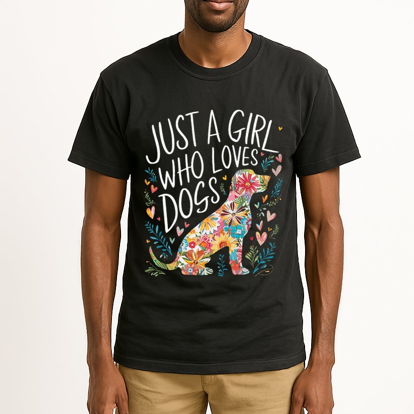 Dog Cute Just A Girl Who Loves Dogs Tall T-Shirt