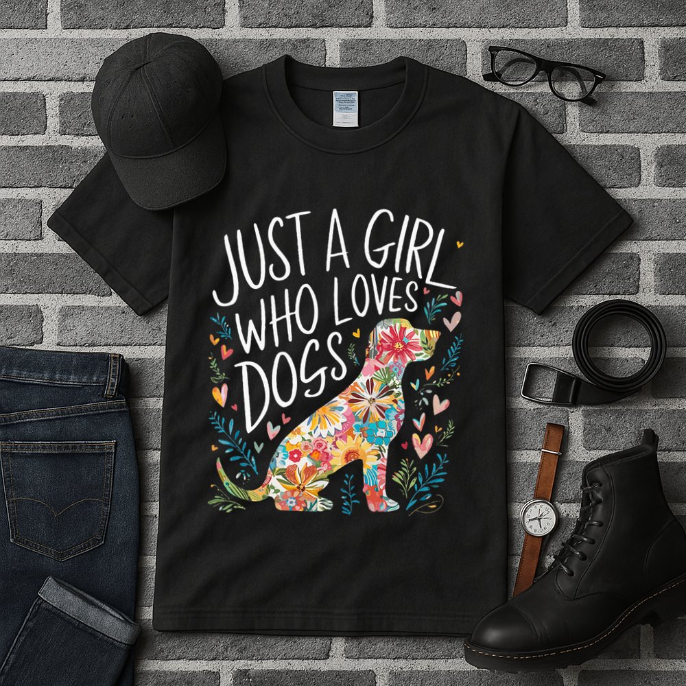 Dog Cute Just A Girl Who Loves Dogs Tall T-Shirt