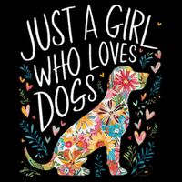 Dog Cute Just A Girl Who Loves Dogs V-Neck T-Shirt