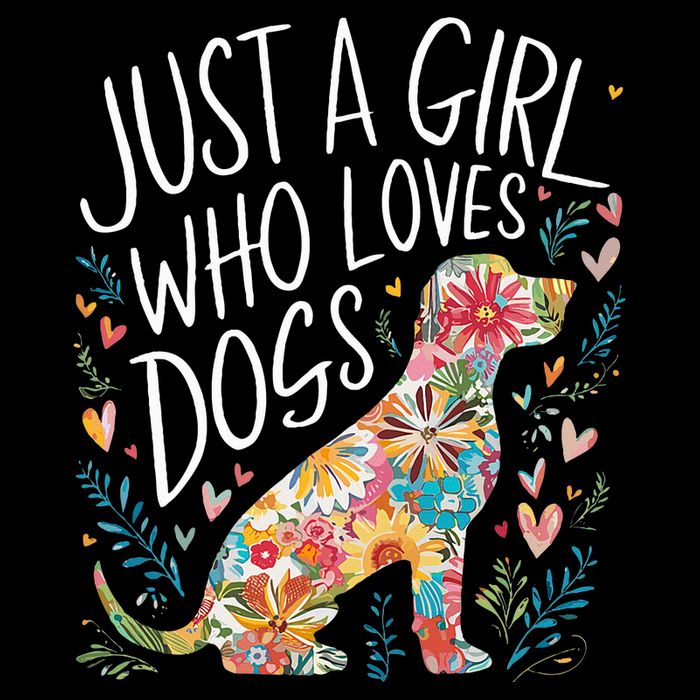 Dog Cute Just A Girl Who Loves Dogs V-Neck T-Shirt