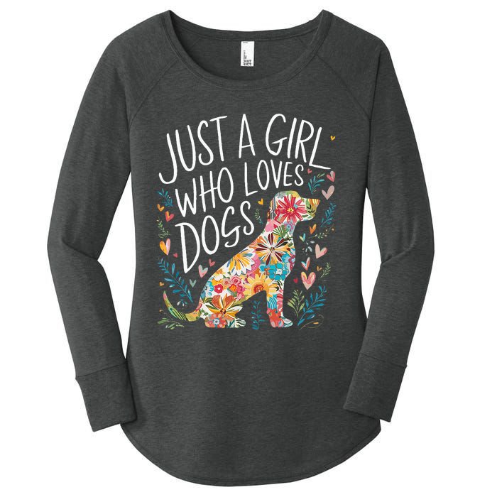 Dog Cute Just A Girl Who Loves Dogs Women's Perfect Tri Tunic Long Sleeve Shirt