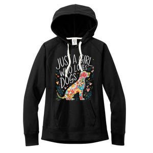 Dog Cute Just A Girl Who Loves Dogs Women's Fleece Hoodie