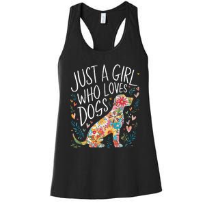 Dog Cute Just A Girl Who Loves Dogs Women's Racerback Tank