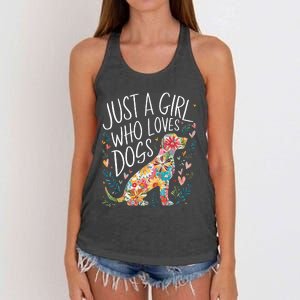 Dog Cute Just A Girl Who Loves Dogs Women's Knotted Racerback Tank