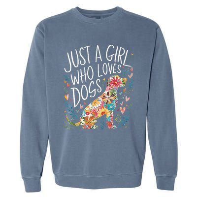 Dog Cute Just A Girl Who Loves Dogs Garment-Dyed Sweatshirt