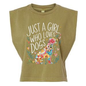 Dog Cute Just A Girl Who Loves Dogs Garment-Dyed Women's Muscle Tee