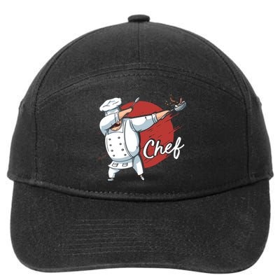 Dabbing Chef Japan Flag Chef Cook Cool Gift 7-Panel Snapback Hat