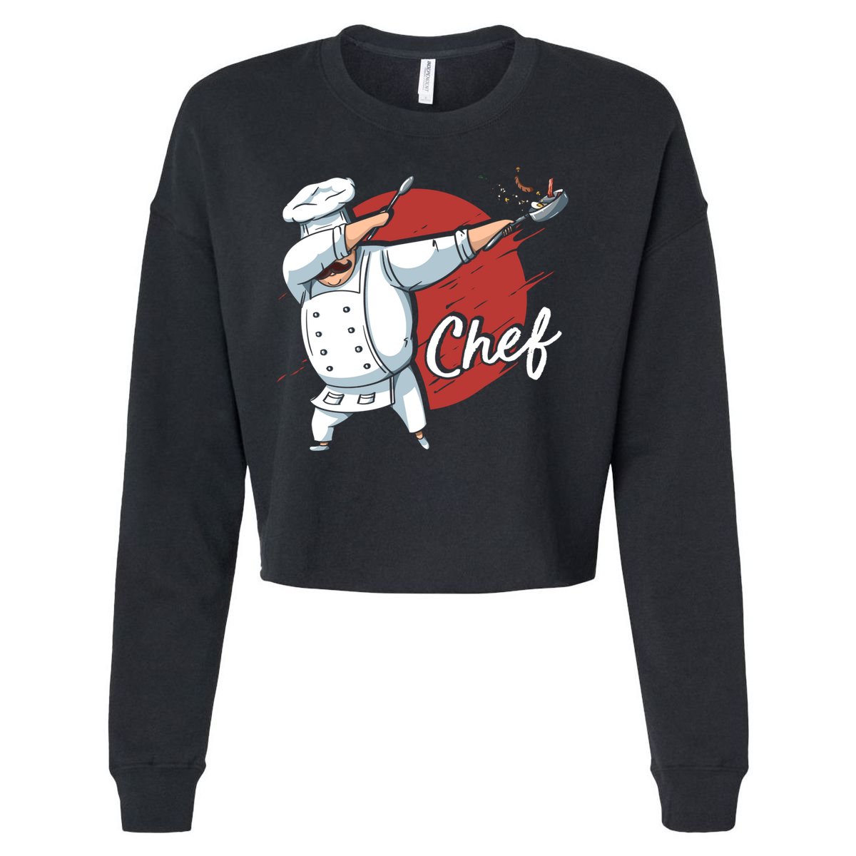 Dabbing Chef Japan Flag Chef Cook Cool Gift Cropped Pullover Crew