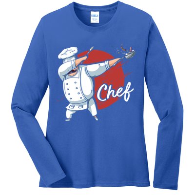 Dabbing Chef Japan Flag Chef Cook Cool Gift Ladies Long Sleeve Shirt