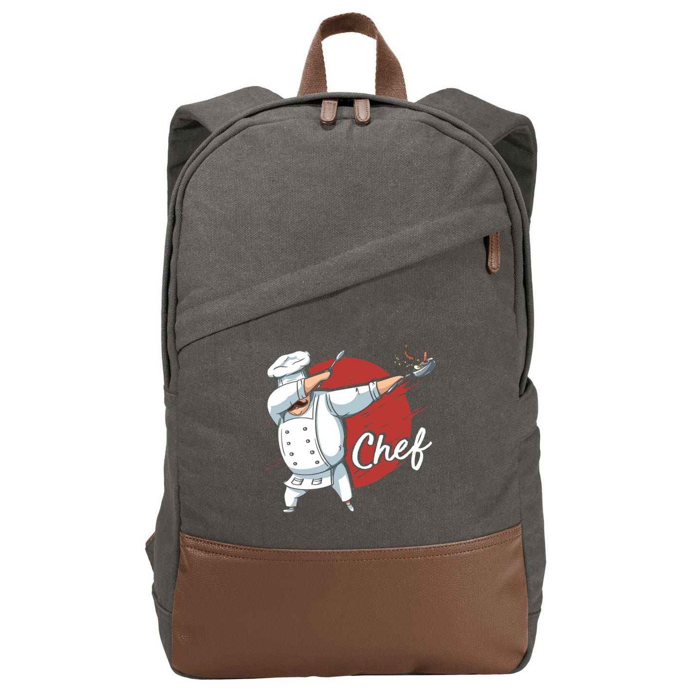 Dabbing Chef Japan Flag Chef Cook Cool Gift Cotton Canvas Backpack