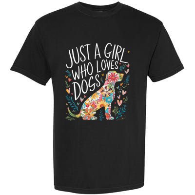 Dog Cute Just A Girl Who Loves Dogs Garment-Dyed Heavyweight T-Shirt