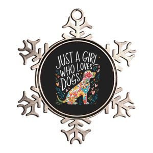 Dog Cute Just A Girl Who Loves Dogs Metallic Star Ornament